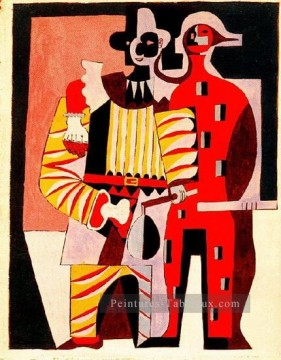 Pierrot et arlequin 1920 cubiste Peinture à l'huile